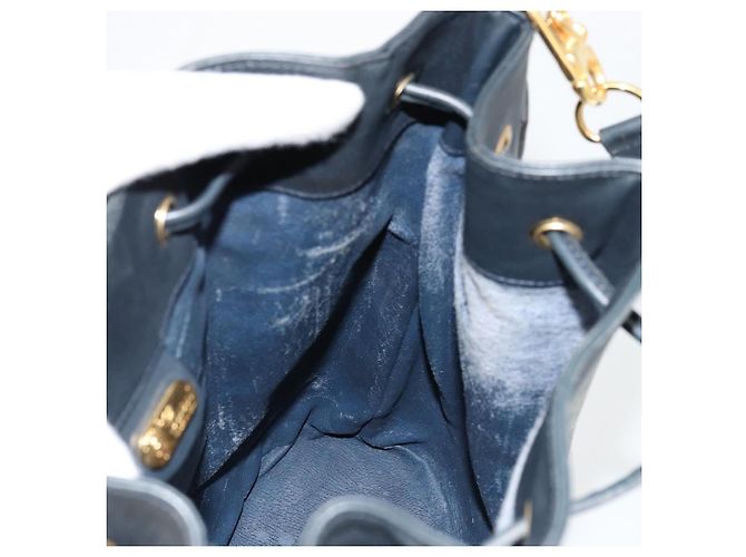 Gucci Borsa a Spalla Micro GG Supreme in PVC Navy Gold 001 58 4793 Auth 176265 D'oro Blu navy - vista 18