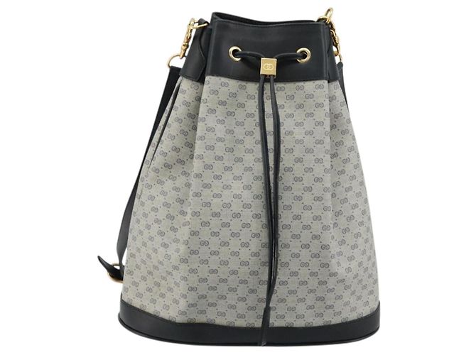 Gucci Borsa a Spalla Micro GG Supreme in PVC Navy Gold 001 58 4793 Auth 176265 D'oro Blu navy - vista 2