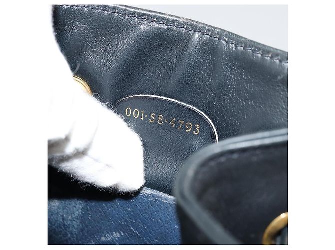 Gucci Borsa a Spalla Micro GG Supreme in PVC Navy Gold 001 58 4793 Auth 176265 D'oro Blu navy - vista 20
