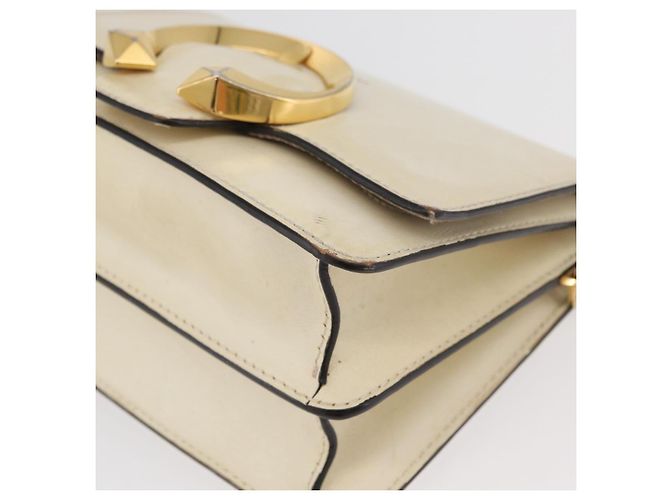 Borsa a spalla in pelle bianca e oro autentica Jimmy Choo BA12336 Bianco D'oro - vista 11