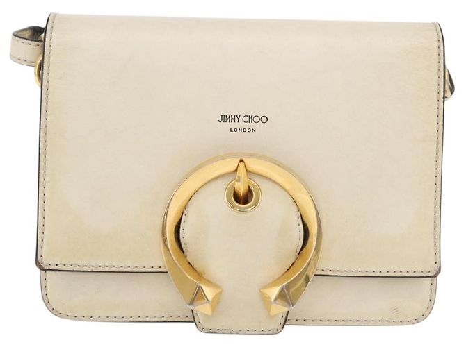 Borsa a spalla in pelle bianca e oro autentica Jimmy Choo BA12336 Bianco D'oro - vista 2