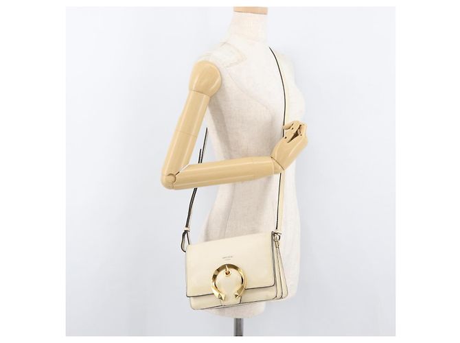 Borsa a spalla in pelle bianca e oro autentica Jimmy Choo BA12336 Bianco D'oro - vista 24