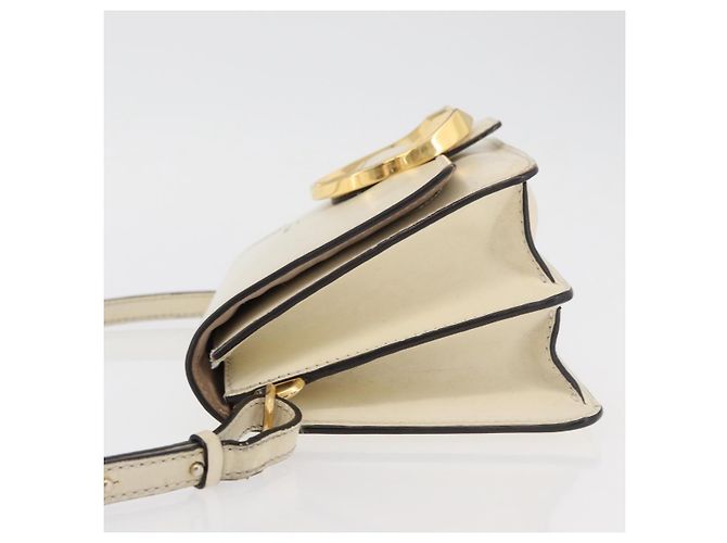 Borsa a spalla in pelle bianca e oro autentica Jimmy Choo BA12336 Bianco D'oro - vista 5