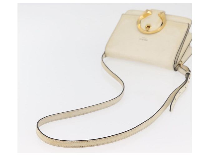 Borsa a spalla in pelle bianca e oro autentica Jimmy Choo BA12336 Bianco D'oro - vista 7