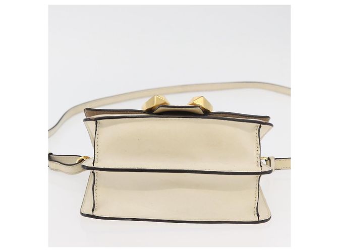 Borsa a spalla in pelle bianca e oro autentica Jimmy Choo BA12336 Bianco D'oro - vista 9