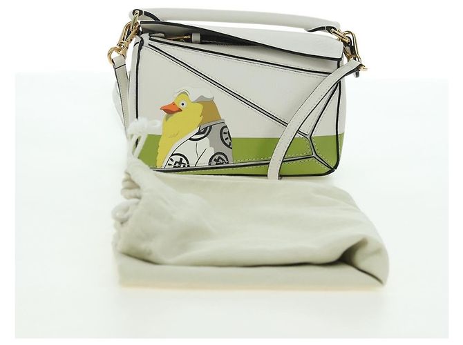 LOEWE - Borsa Puzzle Mini Ghibli Spirited Away Ootori Sama 2way Auth 167244SM Bianco Verde - vista 12