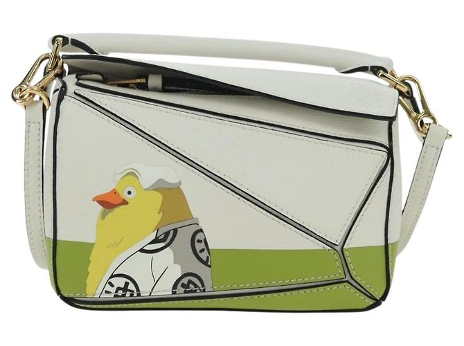 LOEWE - Borsa Puzzle Mini Ghibli Spirited Away Ootori Sama 2way Auth 167244SM Bianco Verde - vista 13