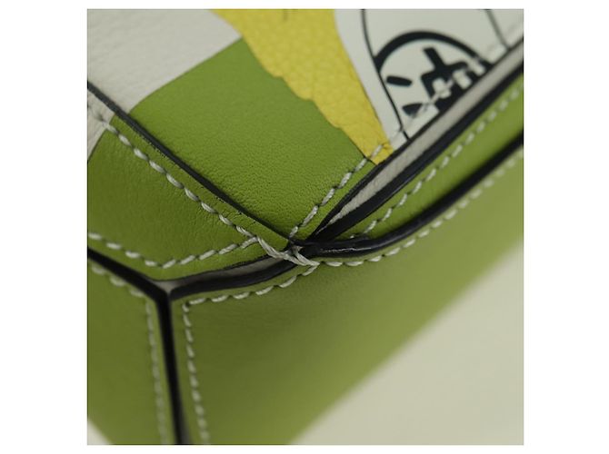 LOEWE - Borsa Puzzle Mini Ghibli Spirited Away Ootori Sama 2way Auth 167244SM Bianco Verde - vista 16