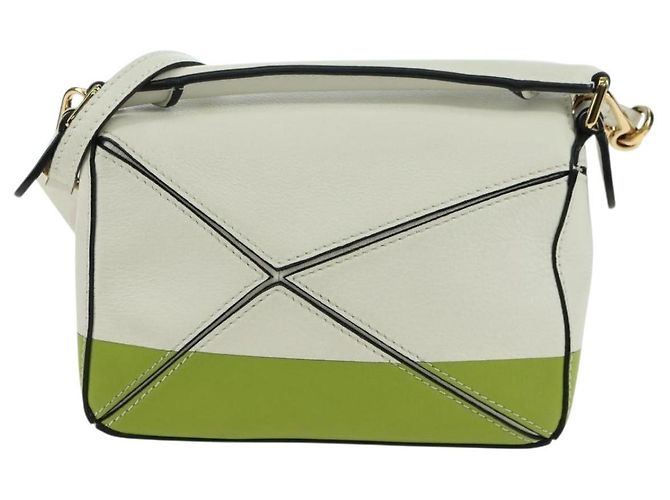 LOEWE - Borsa Puzzle Mini Ghibli Spirited Away Ootori Sama 2way Auth 167244SM Bianco Verde - vista 2