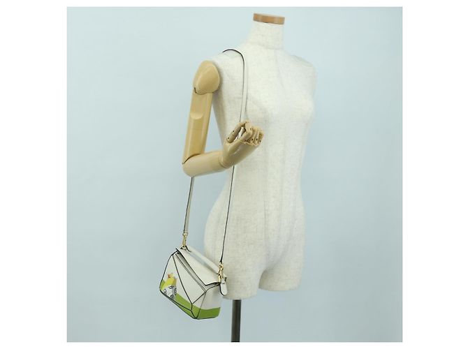 LOEWE - Borsa Puzzle Mini Ghibli Spirited Away Ootori Sama 2way Auth 167244SM Bianco Verde - vista 26
