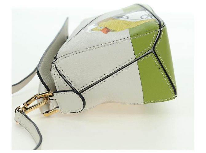 LOEWE - Borsa Puzzle Mini Ghibli Spirited Away Ootori Sama 2way Auth 167244SM Bianco Verde - vista 3