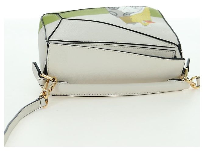 LOEWE - Borsa Puzzle Mini Ghibli Spirited Away Ootori Sama 2way Auth 167244SM Bianco Verde - vista 6