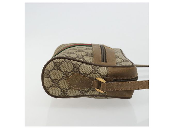 GUCCI GG Supreme Web Sherry Line Bag PVC Beige Red 56 02 004 Auth 176671 - vue 4