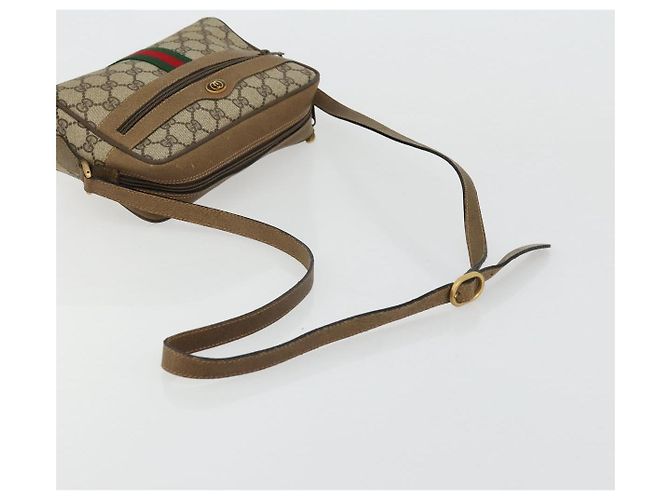 GUCCI GG Supreme Web Sherry Line Bag PVC Beige Red 56 02 004 Auth 176671 - vue 7