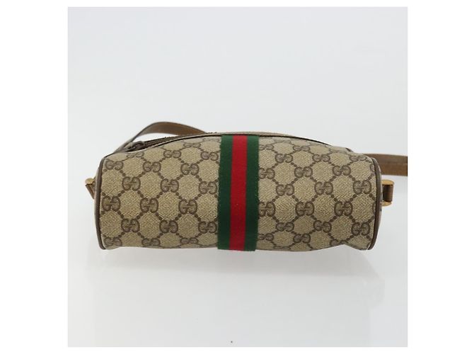 GUCCI GG Supreme Web Sherry Line Bag PVC Beige Red 56 02 004 Auth 176671 - vue 9