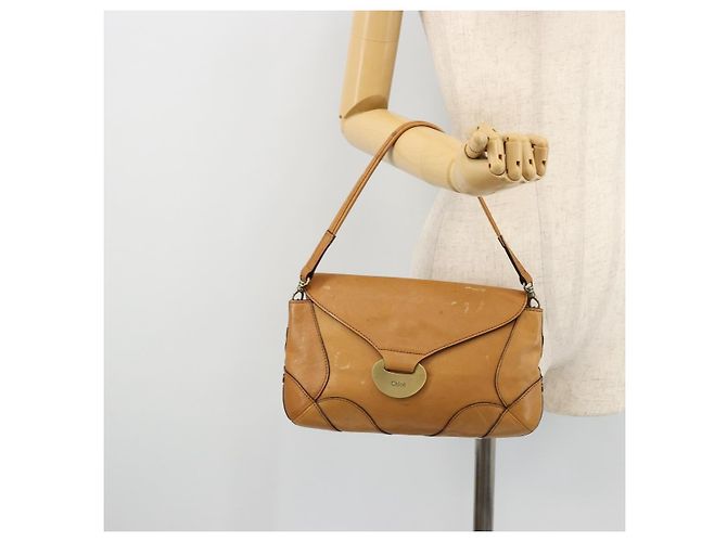 Chloé Borsa a Spalla Chloe in Pelle Beige Oro Auth bs34605 D'oro - vista 23