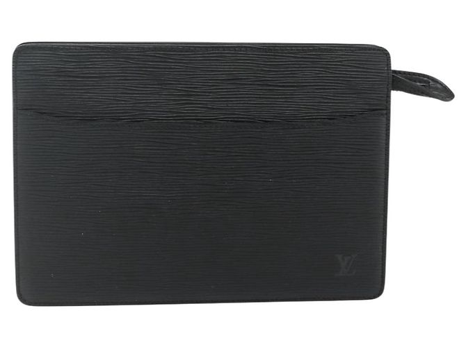 LOUIS VUITTON Epi Pochette Uomo Borsa Clutch Nera M52522 LV Auth ep14052 Nero - vista 13