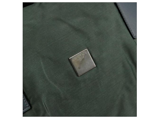 Céline Borsa Tote in Nylon Verde Argento Auth bs34712 - vista 14