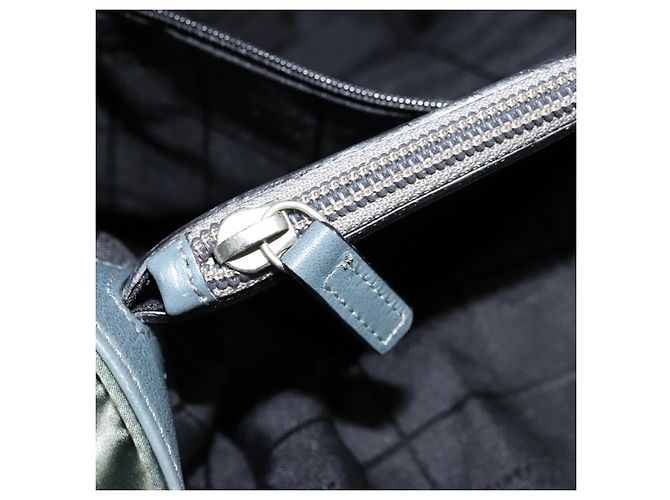 Céline Borsa Tote in Nylon Verde Argento Auth bs34712 - vista 22