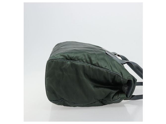 Céline Borsa Tote in Nylon Verde Argento Auth bs34712 - vista 4