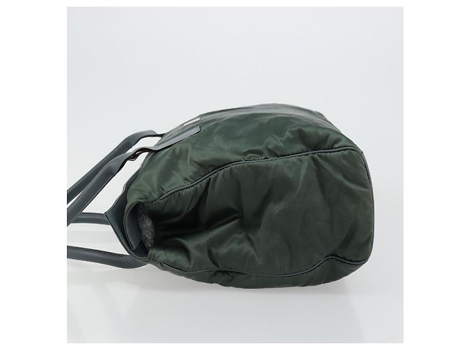 Céline Borsa Tote in Nylon Verde Argento Auth bs34712 - vista 5