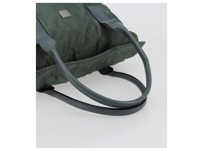 Céline Borsa Tote in Nylon Verde Argento Auth bs34712 - vista 7