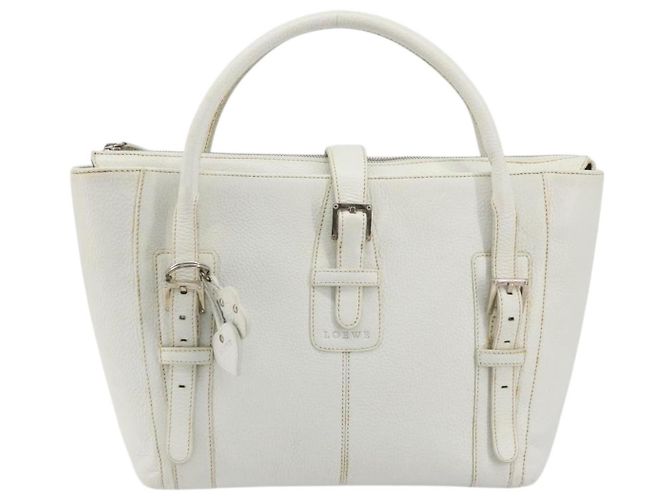 Borsa a Mano LOEWE in Pelle Bianca Argento Auth 176235 Bianco - vista 13