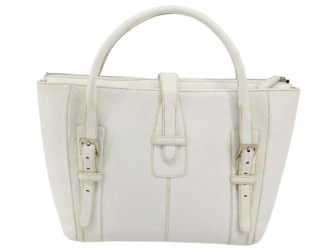 Borsa a Mano LOEWE in Pelle Bianca Argento Auth 176235 Bianco - vista 2