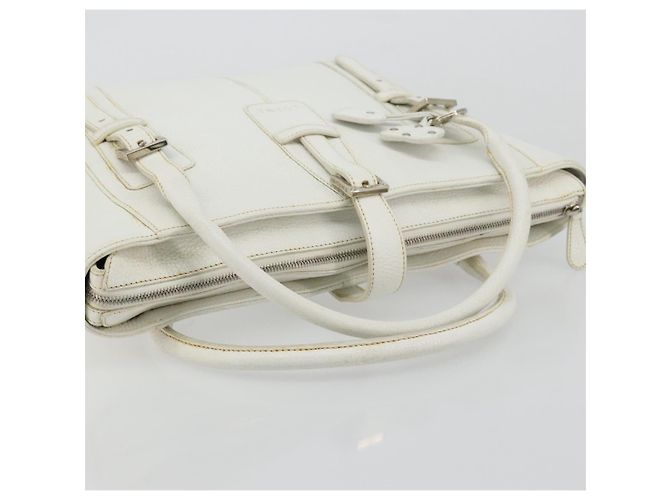 Borsa a Mano LOEWE in Pelle Bianca Argento Auth 176235 Bianco - vista 7