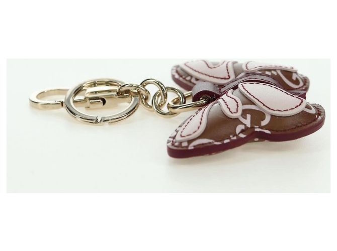 GUCCI GG Charm per Borsa a Farfalla in Pelle Embossata Marrone Oro Auth bs34756M D'oro - vista 10