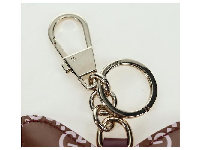 GUCCI GG Charm per Borsa a Farfalla in Pelle Embossata Marrone Oro Auth bs34756M D'oro - vista 9