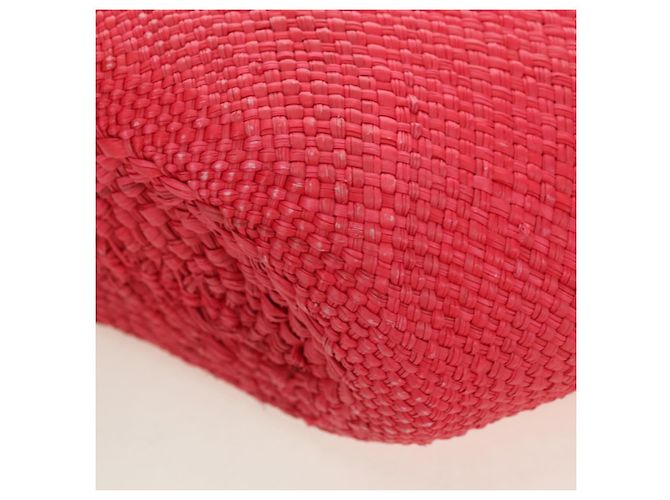 LOEWE Wassermelon Tote Bag Raffia 2-Wege Rot Auth 177114SAV - Ansicht 17