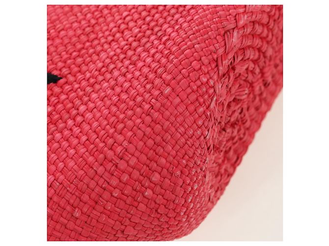 LOEWE Wassermelon Tote Bag Raffia 2-Wege Rot Auth 177114SAV - Ansicht 18