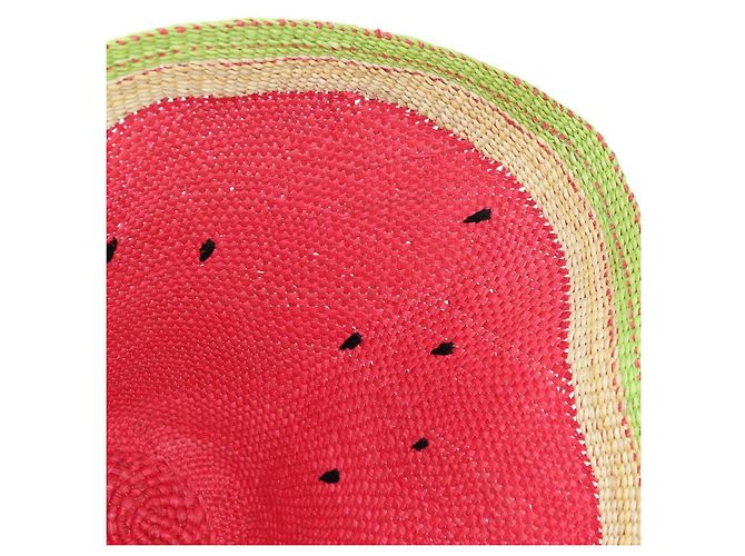 LOEWE Wassermelon Tote Bag Raffia 2-Wege Rot Auth 177114SAV - Ansicht 23