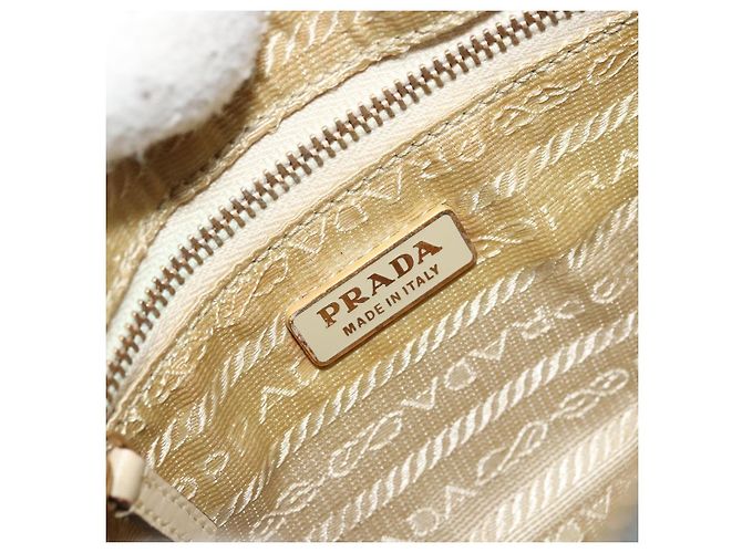 PRADA Accessory Pouch Nylon Light Blue Gold Auth 175876 Golden - view 17