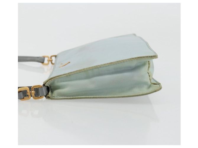 PRADA Accessory Pouch Nylon Light Blue Gold Auth 175876 Golden - view 5