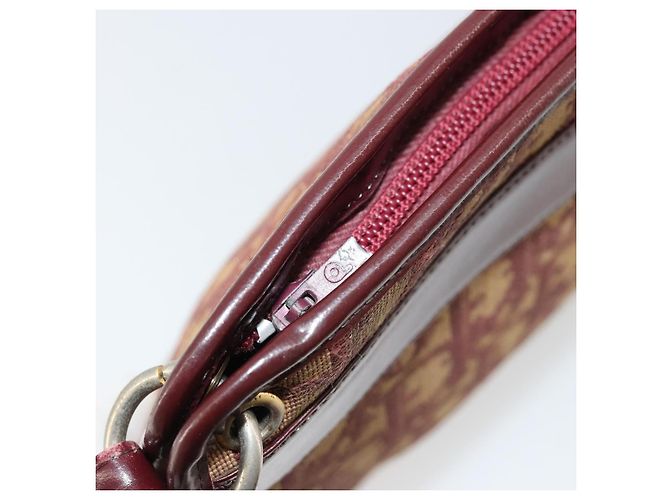 Borsa a Spalla in Tela Trotter Christian Dior Rossa Oro Auth 168852 Rosso D'oro - vista 15