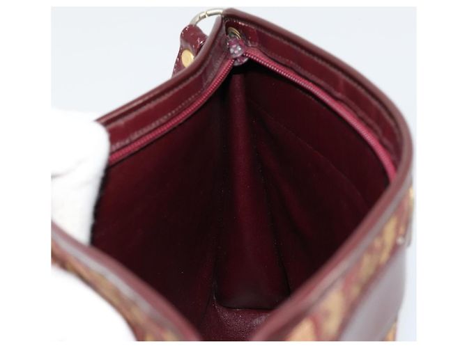 Borsa a Spalla in Tela Trotter Christian Dior Rossa Oro Auth 168852 Rosso D'oro - vista 18