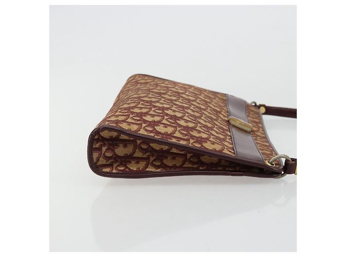 Borsa a Spalla in Tela Trotter Christian Dior Rossa Oro Auth 168852 Rosso D'oro - vista 4