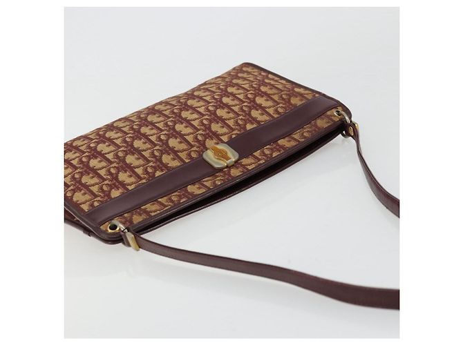 Borsa a Spalla in Tela Trotter Christian Dior Rossa Oro Auth 168852 Rosso D'oro - vista 6