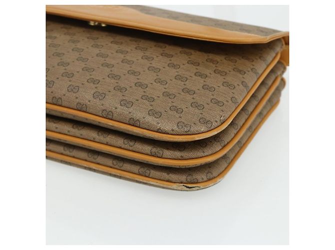 Gucci Borsa a Spalla Micro GG Supreme PVC Beige Oro 004 104 0024 Auth 176684 D'oro - vista 10