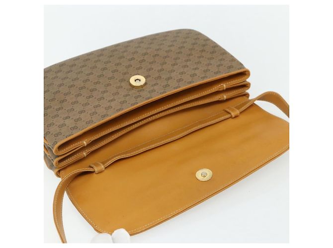 Gucci Borsa a Spalla Micro GG Supreme PVC Beige Oro 004 104 0024 Auth 176684 D'oro - vista 15