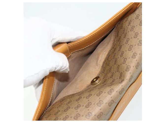 Gucci Borsa a Spalla Micro GG Supreme PVC Beige Oro 004 104 0024 Auth 176684 D'oro - vista 24