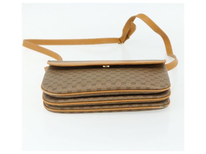 Gucci Borsa a Spalla Micro GG Supreme PVC Beige Oro 004 104 0024 Auth 176684 D'oro - vista 9