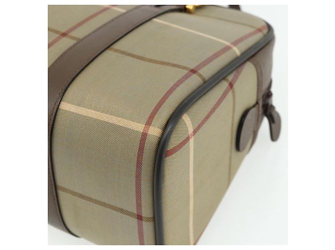 Borsa a mano Burberrys Nova Check in tela e pelle beige oro Auth ka4067 D'oro - vista 12