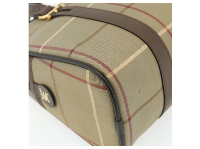 Borsa a mano Burberrys Nova Check in tela e pelle beige oro Auth ka4067 D'oro - vista 13