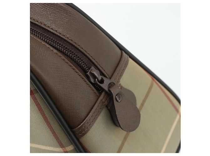 Borsa a mano Burberrys Nova Check in tela e pelle beige oro Auth ka4067 D'oro - vista 15