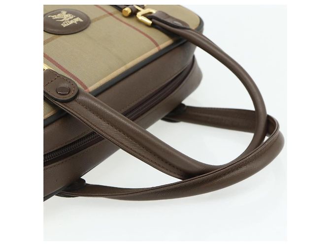 Borsa a mano Burberrys Nova Check in tela e pelle beige oro Auth ka4067 D'oro - vista 7
