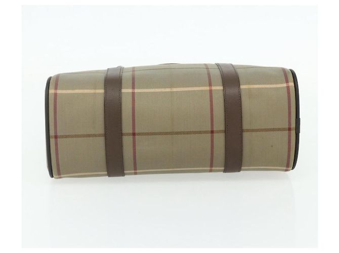 Borsa a mano Burberrys Nova Check in tela e pelle beige oro Auth ka4067 D'oro - vista 9