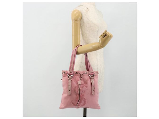 SAINT LAURENT Kahala Tote Tasche Canvas Rosa Silber 123435 Auth 176691 Pink - Ansicht 21